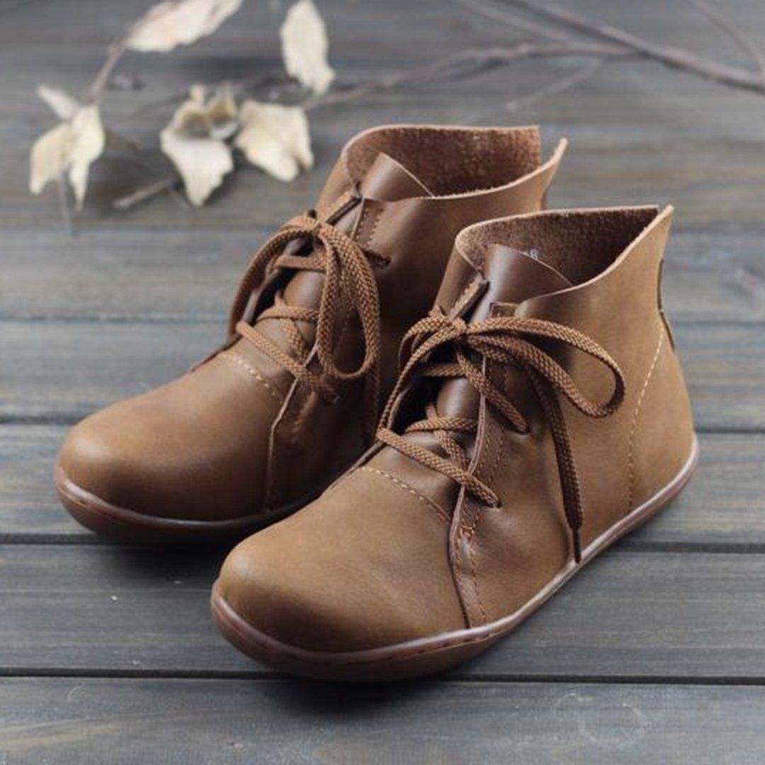 Leather Lace-Up Handmade Boots 35-42 2019 New December 
