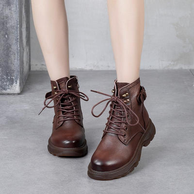 Leather Martin Boots Nov 2020-New Arrival 35 Brown 