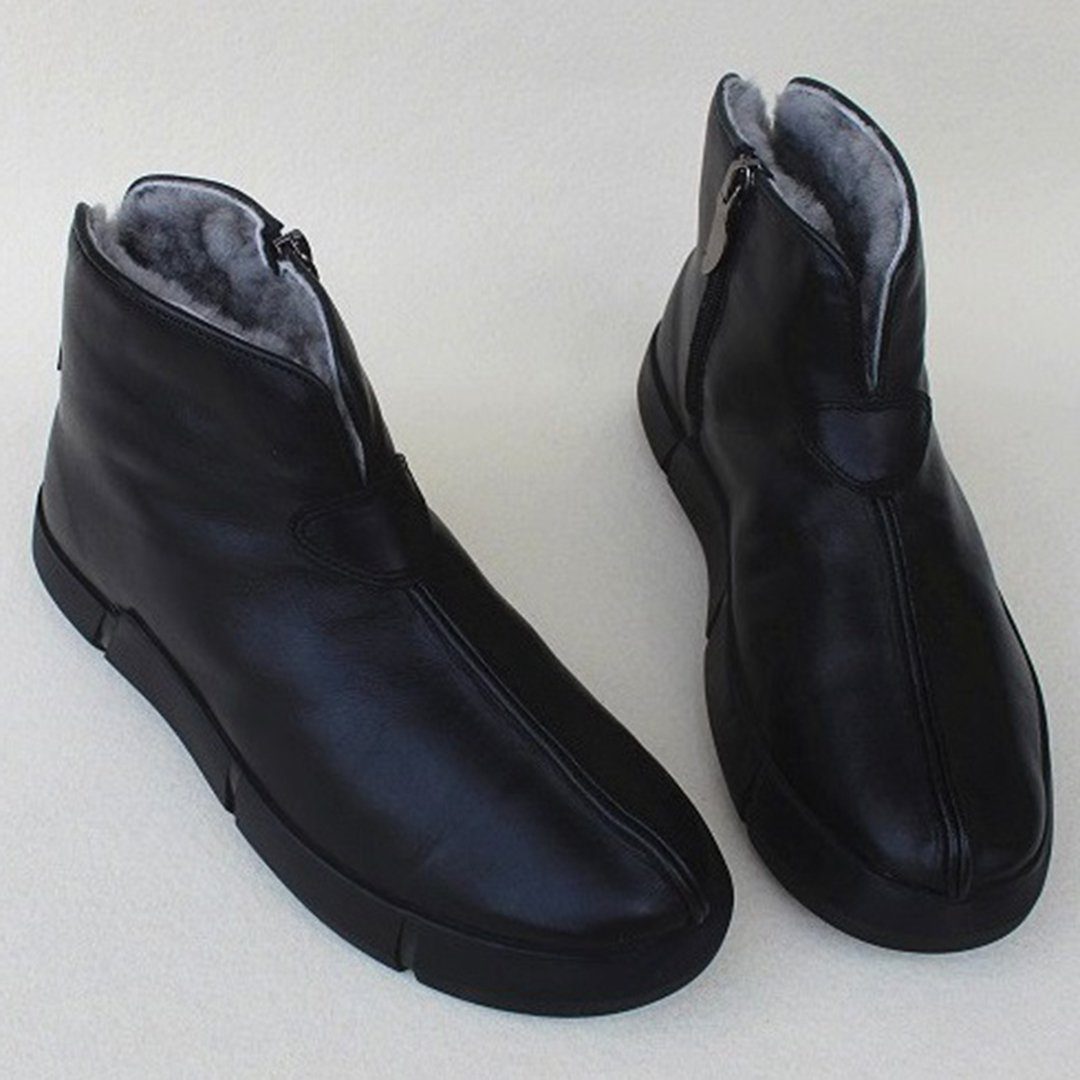 Leather Plush Martin Boots 2019 New December 35 Black 