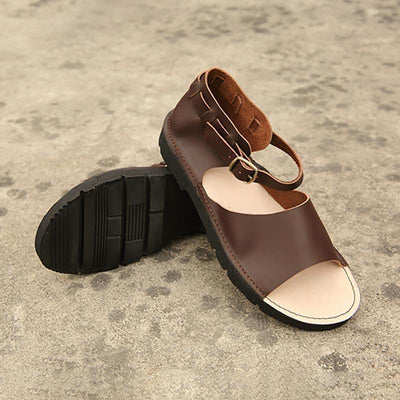 Leather Solid Hand Made Flat Sandals 2019 April New 