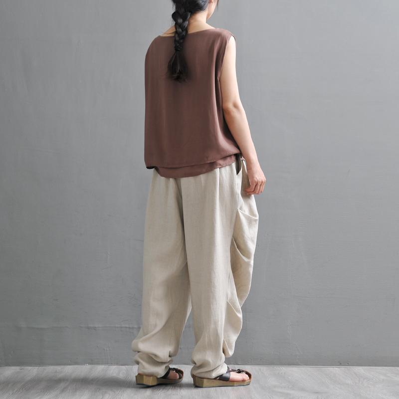 Linen Women's Summer Loose Casual Trousers Pants March-2020-New Arrival 