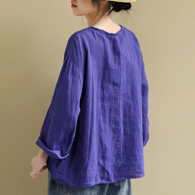 Long-Sleeved Spring Embroidered Shirt