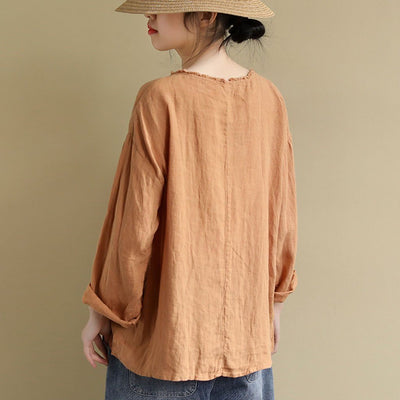 Long-Sleeved Spring Embroidered Shirt