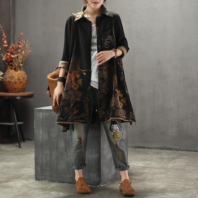 Long-Sleeved Women's Spring Retro Long Coat 2019 April New One Size Yellow 