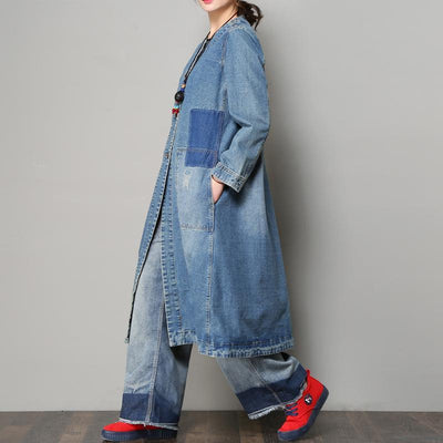Loose Casual Denim Coat For Women - Babakud