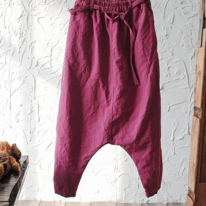 Loose Casual Women Linen Cross-Pants