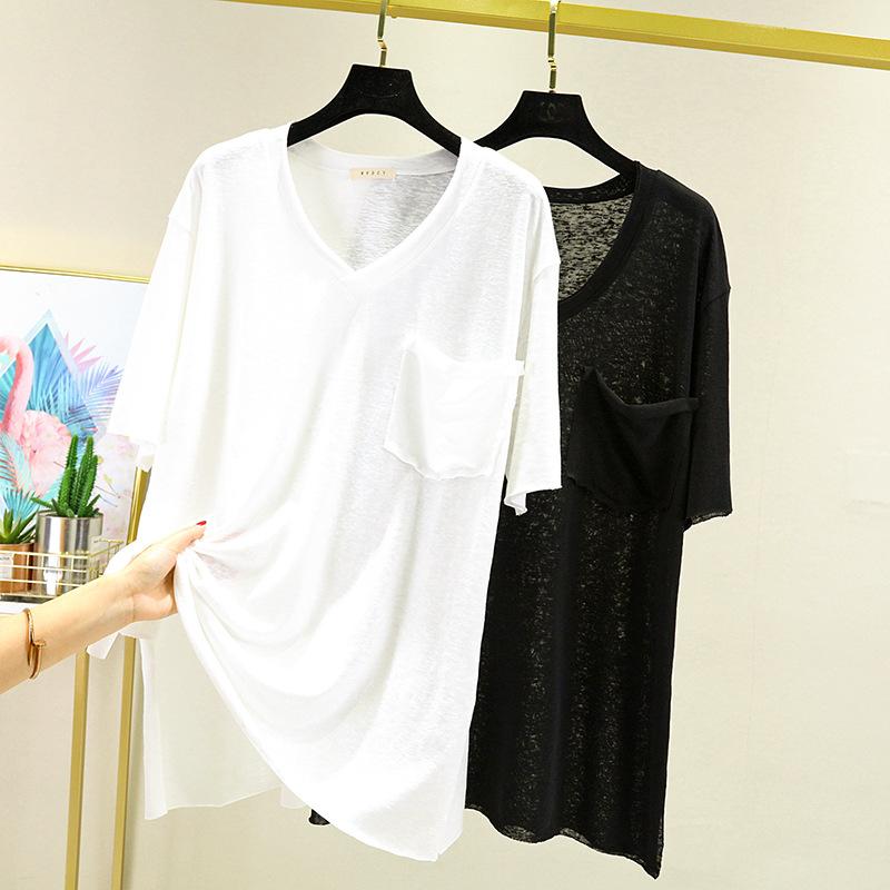 Loose Cotton Linen Short-Sleeved T-Shirt