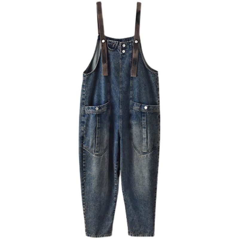 Loose Denim Overalls Casual Jumpsuit March 2021 New-Arrival 