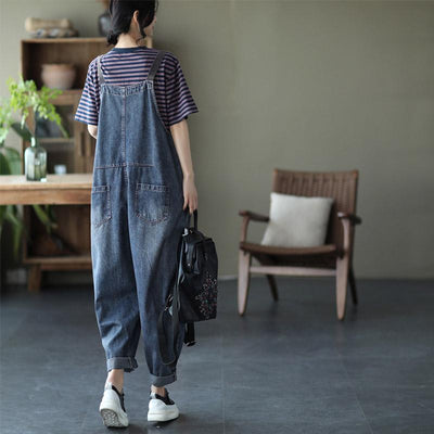 Loose Denim Overalls Casual Jumpsuit March 2021 New-Arrival 
