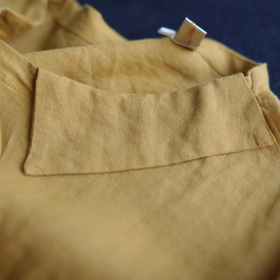 Loose Stitching Patch Pocket 3/4 Sleeve Linen Shirt May 2020-New Arrival 
