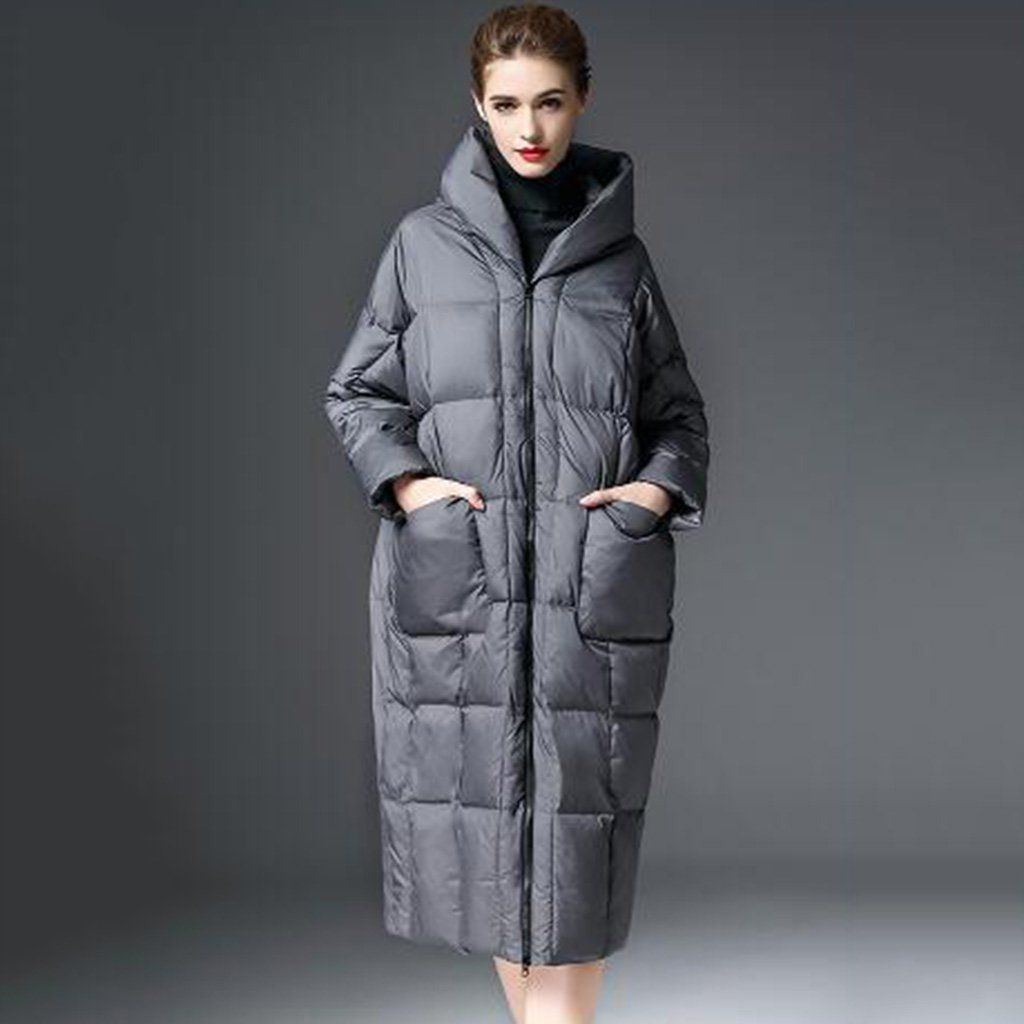 Luxury Thick Long Down Coat 2019 New December XS Gray 