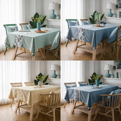 Modern Simple Cotton Linen Dining Table Cloth Rectangular Tea Table Cloth