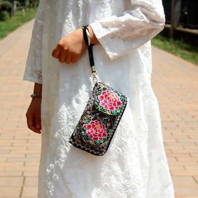 National Embroidered Ethnic Bag ACCESSORIES Flower Red 