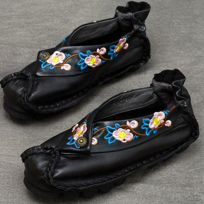 National Style Embroidered Comfortable Flat Shoes