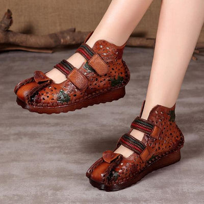 National Style Print Comfortable Flat Velcro Shoes 2019 April New 