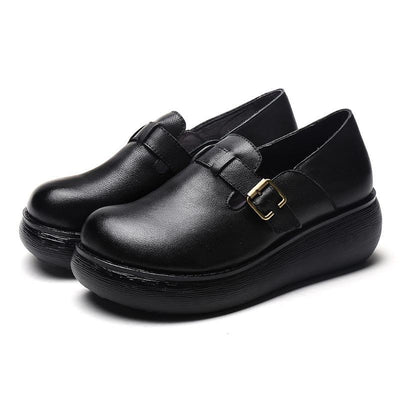 New Casual Leather Handmade Buckle Women's Shoes 35-41 2019 May New 