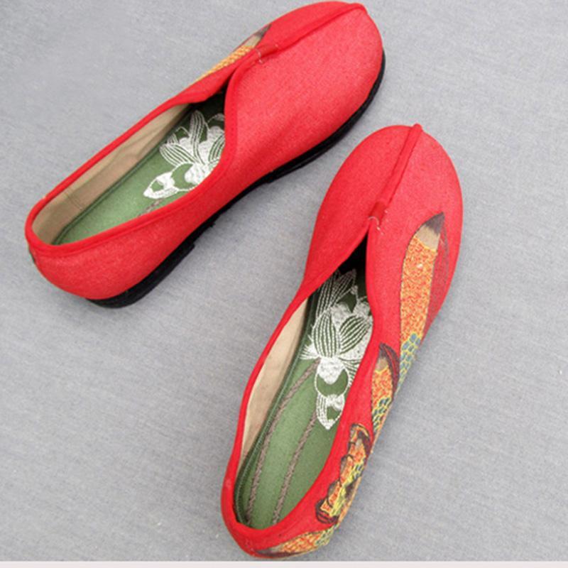 New National Embroidered Flat Vintage Shoes 2019 Jun New 