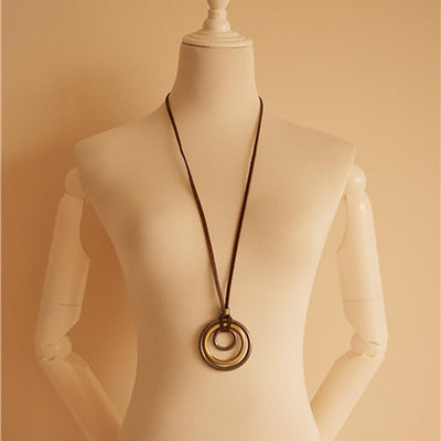 New Trendy Vintage Pendant Circle Necklace ACCESSORIES 