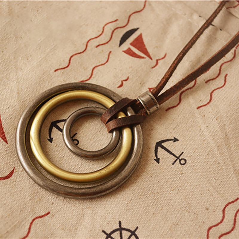 New Trendy Vintage Pendant Circle Necklace