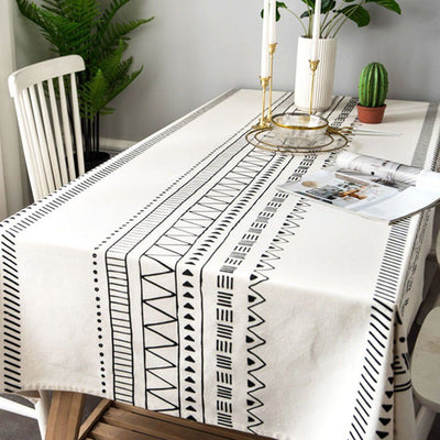 Nordic Cotton Linen Geometric Tablecloth