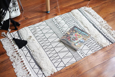 Nordic Moroccan Carpet Floor Mat Geometric Tassel Carpet Home Linen 