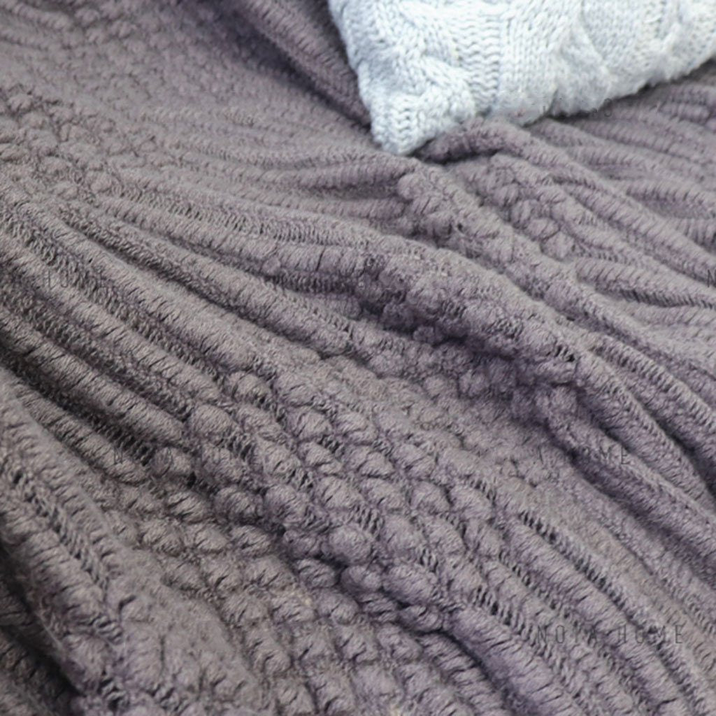 Nordic Solid Color Sofa Tassel Blanket | Home Decoration