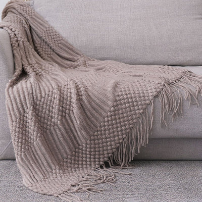 Nordic Solid Color Sofa Tassel Blanket | Home Decoration Home Linen 