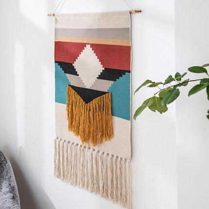 Nordic Tapestry Tassels Handmade Woven Background Wall Hanging Decoration