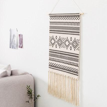 Nordic Tapestry Tassels Handmade Woven Background Wall Hanging Decoration Home Linen 