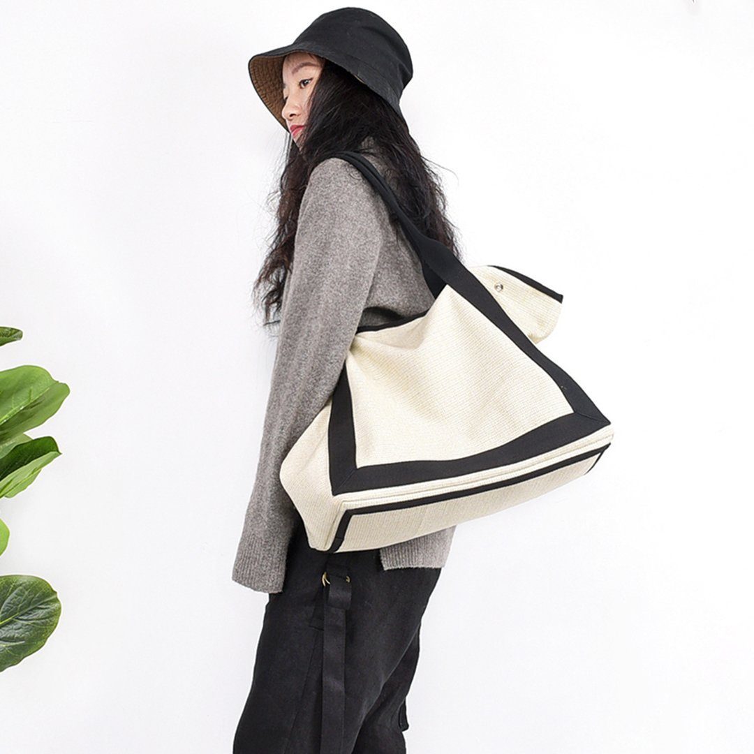 Original Design Large Capacity Linen Simple Tote Bag