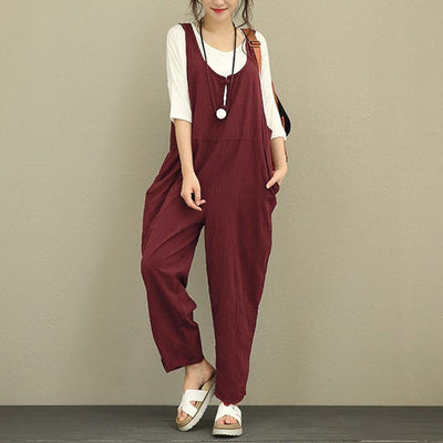 Oversized Loose Casual Cotton Jumpsuit Jan 2021-New Arrival 