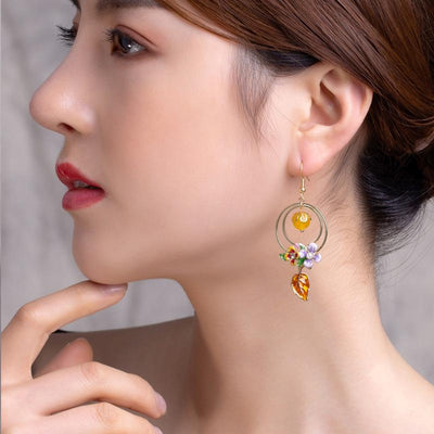 Palace Vintage Ethnic Style Cloisonne Earrings