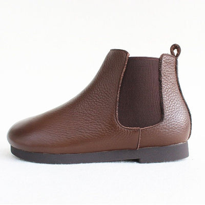 Paneled Leather Ankle Boots
