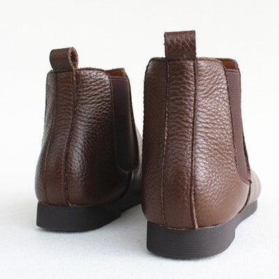Paneled Leather Ankle Boots