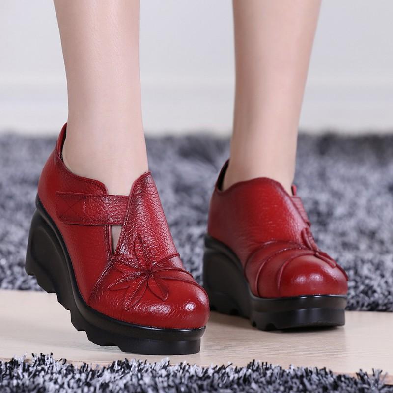 Platform Platform Wedge Heel Shoes red 35 