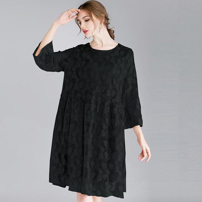 Plus Size Lace Hollow Out Sweetheart Long Sleeve Dress With Strap