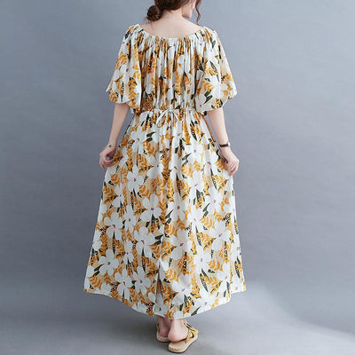 Plus Size Loose Summer Floral Cotton Dress