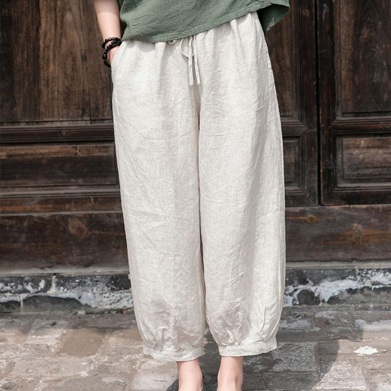 Plus Size Retro Casual Bloomer Cotton Linen Pants – Babakud