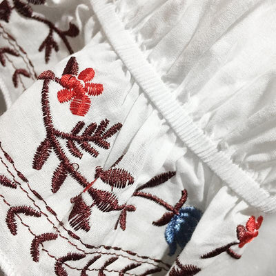 Plus Size Spring Autumn Retro Embroidery Loose Shirt Nov 2021 New Arrival 