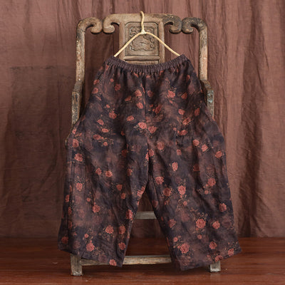 Plus Size Women Loose Linen Retro Pants