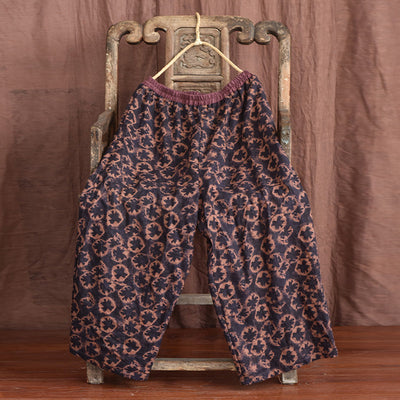 Plus Size Women Loose Linen Retro Pants