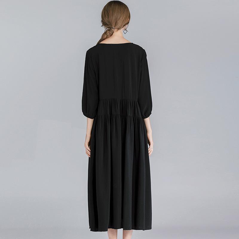 Plus Size Women Vintage 3/4 Sleeve Midi Dress 2019 April New 