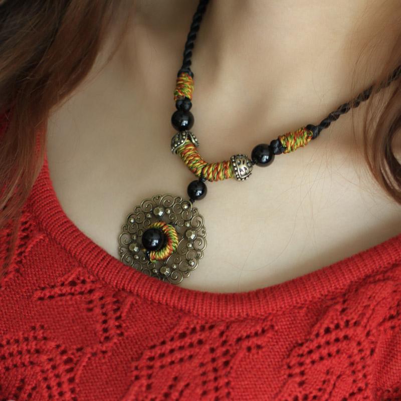 Retro Chain Accessories Ethnic Style Necklace ACCESSORIES 80cm Yellow 