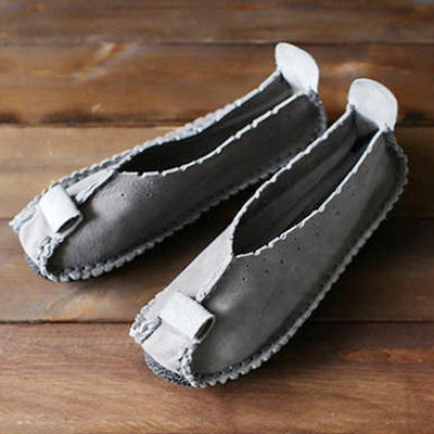 Retro Daily Handmade Paneled Comfortable Soft Loafers