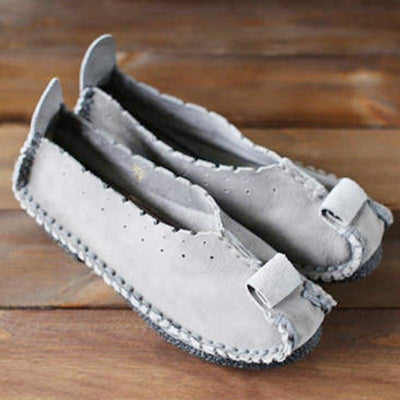 Retro Daily Handmade Paneled Comfortable Soft Loafers