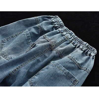 Retro Embroidered Loose Harem Denim Pants March 2021 New-Arrival 
