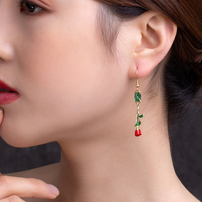 Retro Ethnic Style Creative Rose Earrings