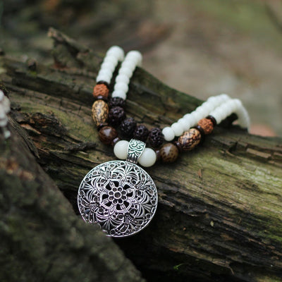 Retro Ethnic Style Handmade White Bodhi Necklace