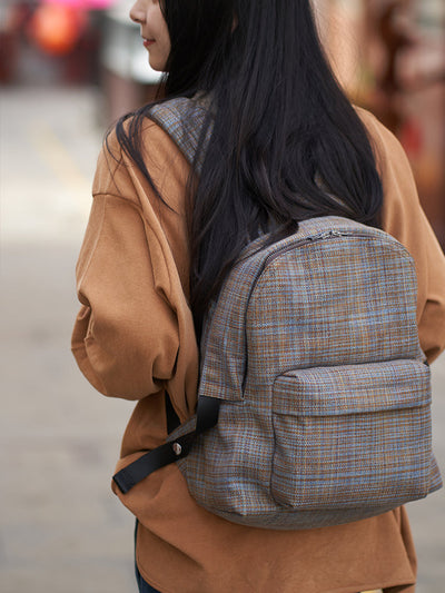 Retro Fashion 14" Laptop Linen Canvas Backpack
