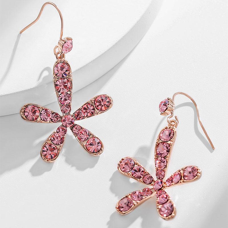 Retro Fashion Flower Earrings June 2021 New-Arrival Pink 